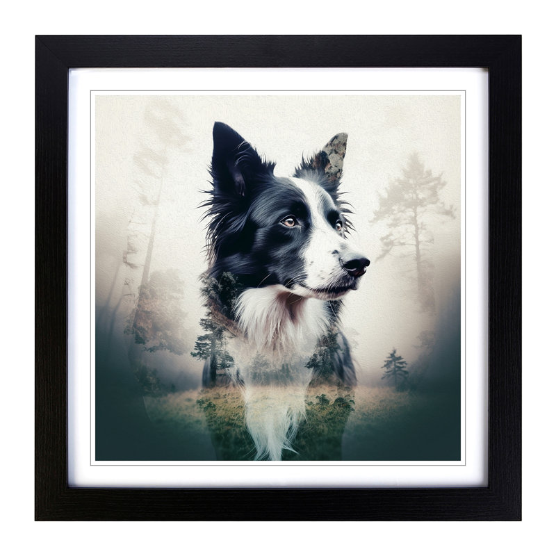 Single Picture Frame Print on Wood, Black
