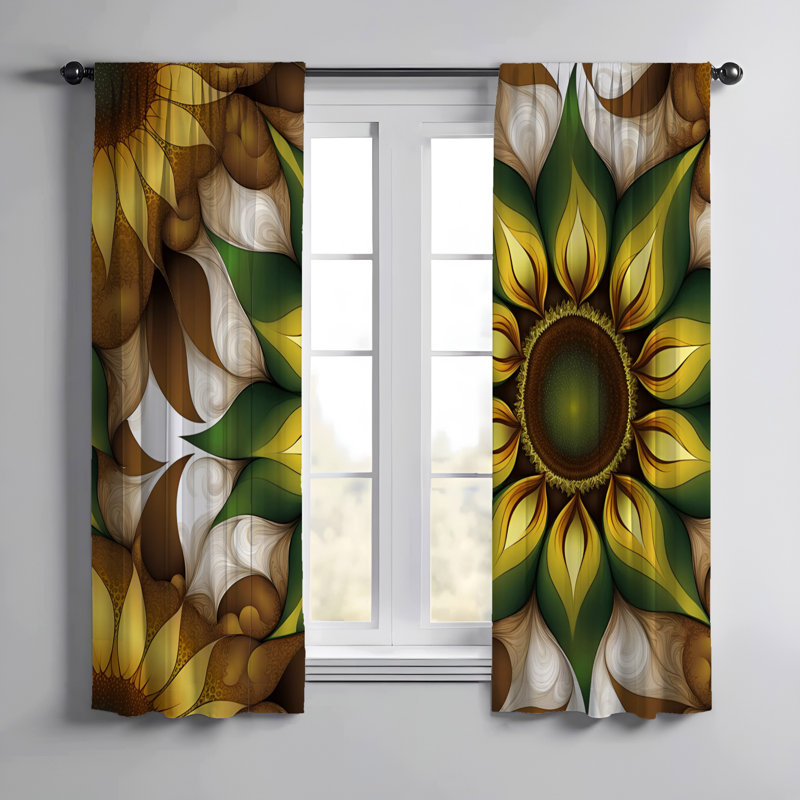 Paire de rideaux semi-transparents en polyester Guydra, L 20 po x L 52 po