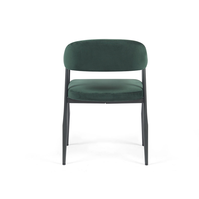 46.5cm H Velvet Upholstered Contoured Armchair, Green