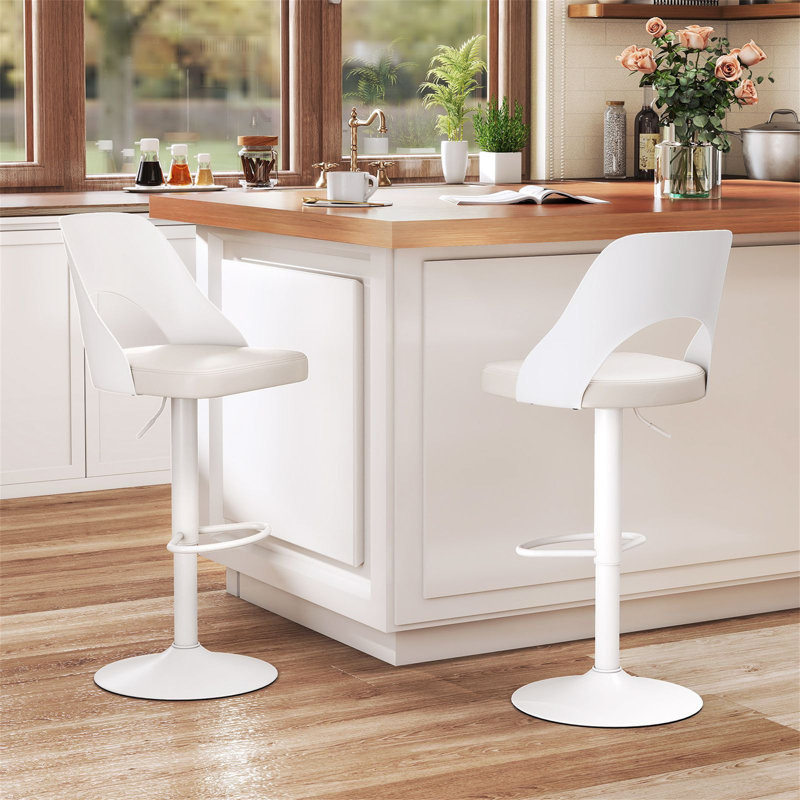 Adjustable Height Counter Stool with Metal Frame