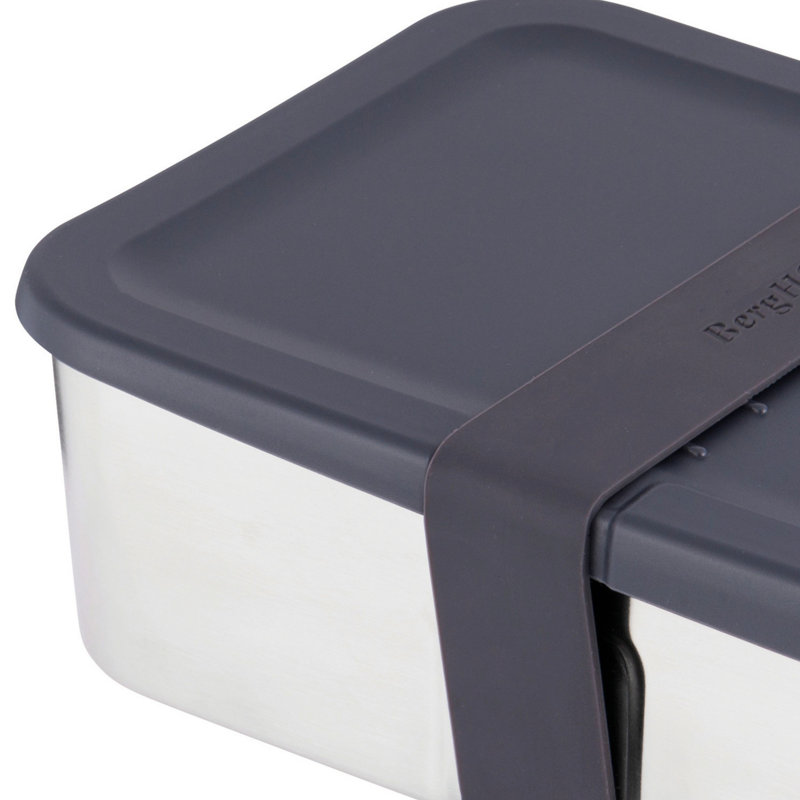 BergHOFF Essentials 6Pc Lunch Box Set For Two, Silicone Stretch Band, PP Lid