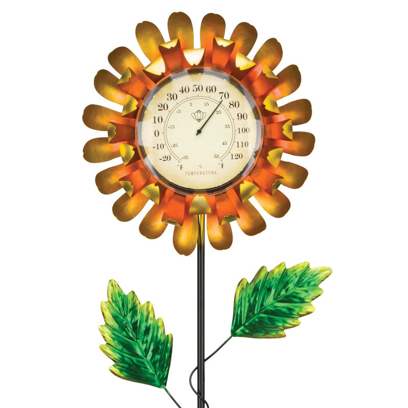 Thermomètre à piquet solaire, Jaune