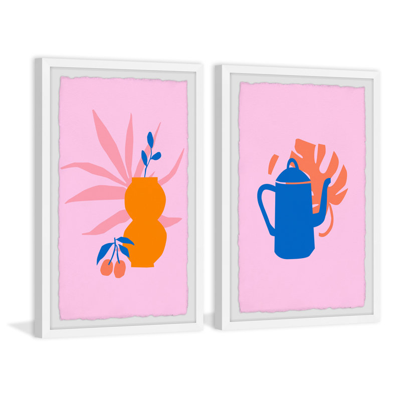 Kettles And Vases by Marmont Hill - 2 Piece Single Picture Frame Painting Set, 45cm H x 76cm W x 3.81cm D