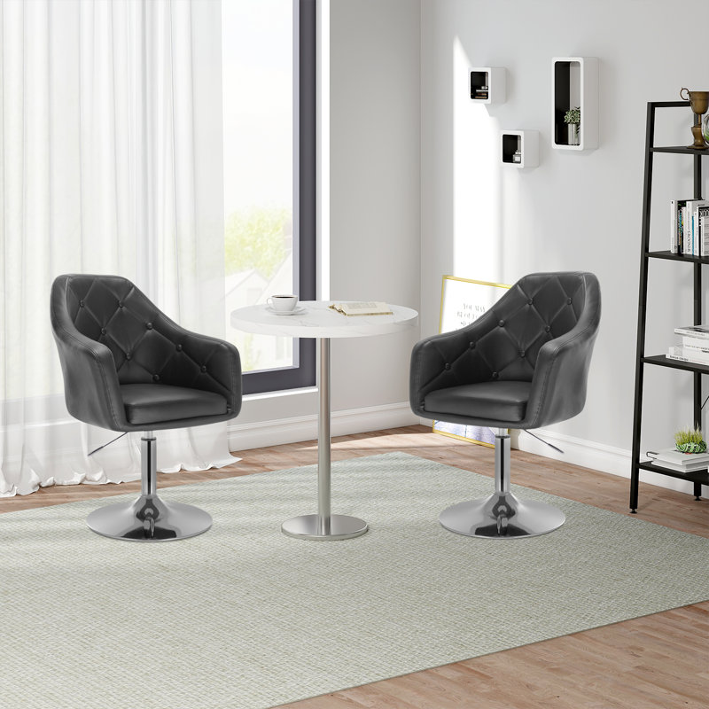 Haywa Upholstered Counter Stool, Black