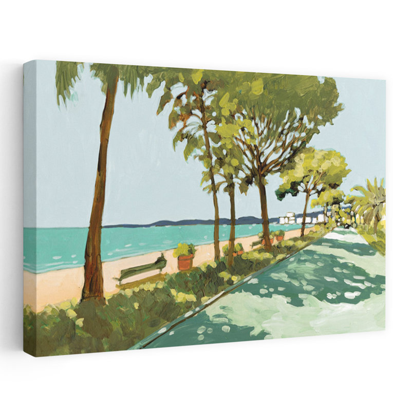 Cote de l’azur, plage, sentier, coquillages côtiers et corail, art de la nature, art tropical, H 24 po x l 16 po