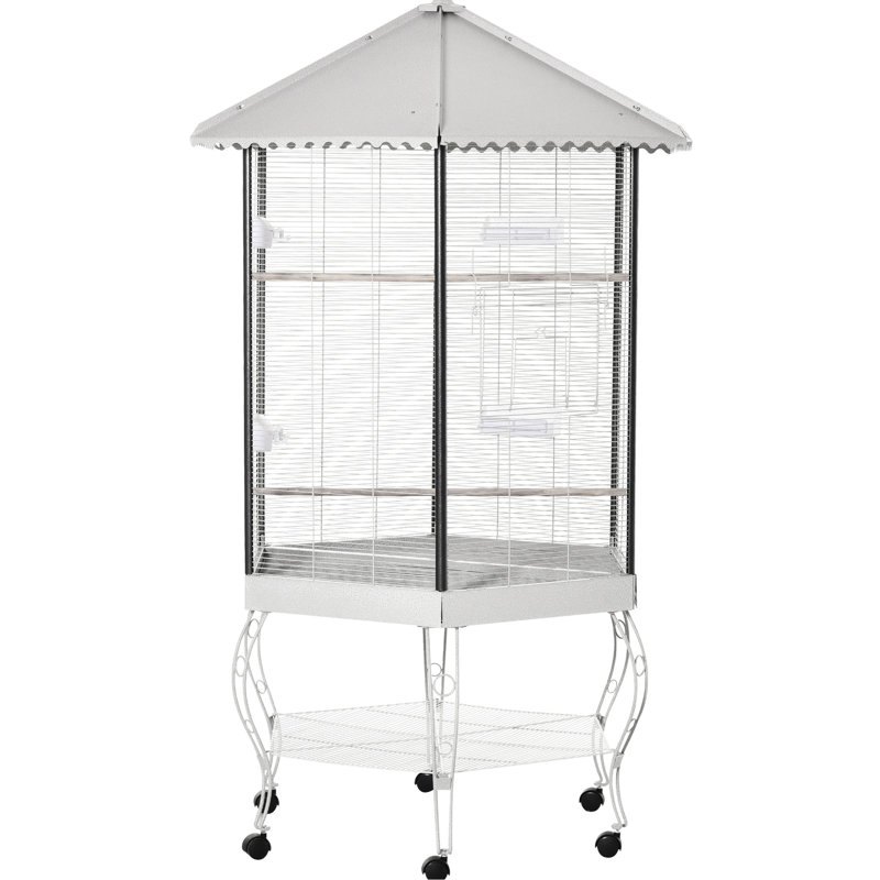 77" Bird Aviary House Cage, Spacious With Functional Storage Alternatives, Steel Flight Storage, Made For Birds