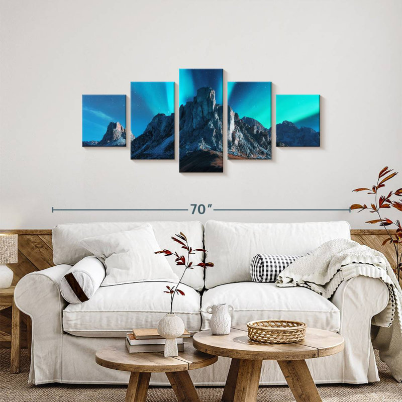 Turquoise aurores boréales, H 24 po x l 55 po