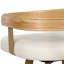 Tabouret tournant 29,5 "avec dossier en bois massif et siège rembourré-410636187-410848292-410848789