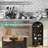 73.6" Arched Metal Storage Display Cabinet with Adjustable Shelves and Glass Doors-963874686