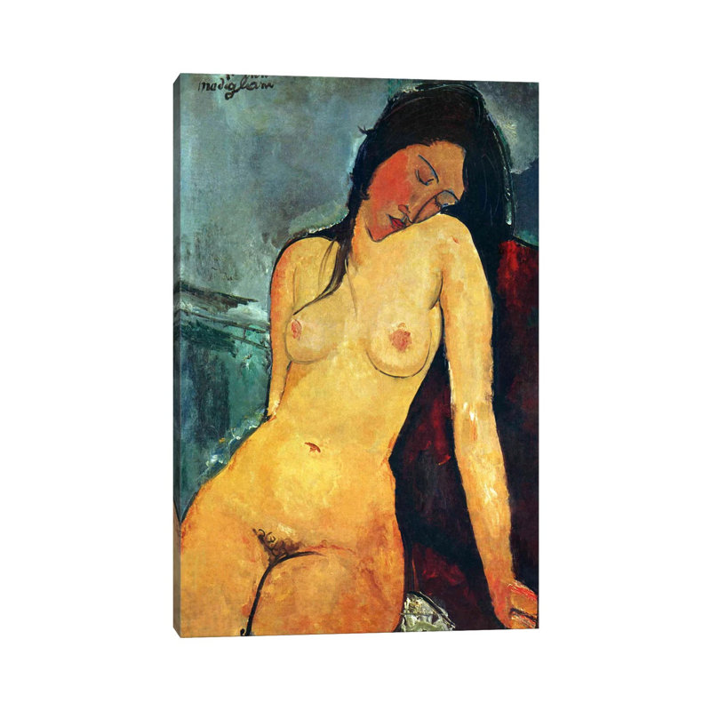 Seated Nude by Amedeo Modigliani - Wrapped Canvas Painting