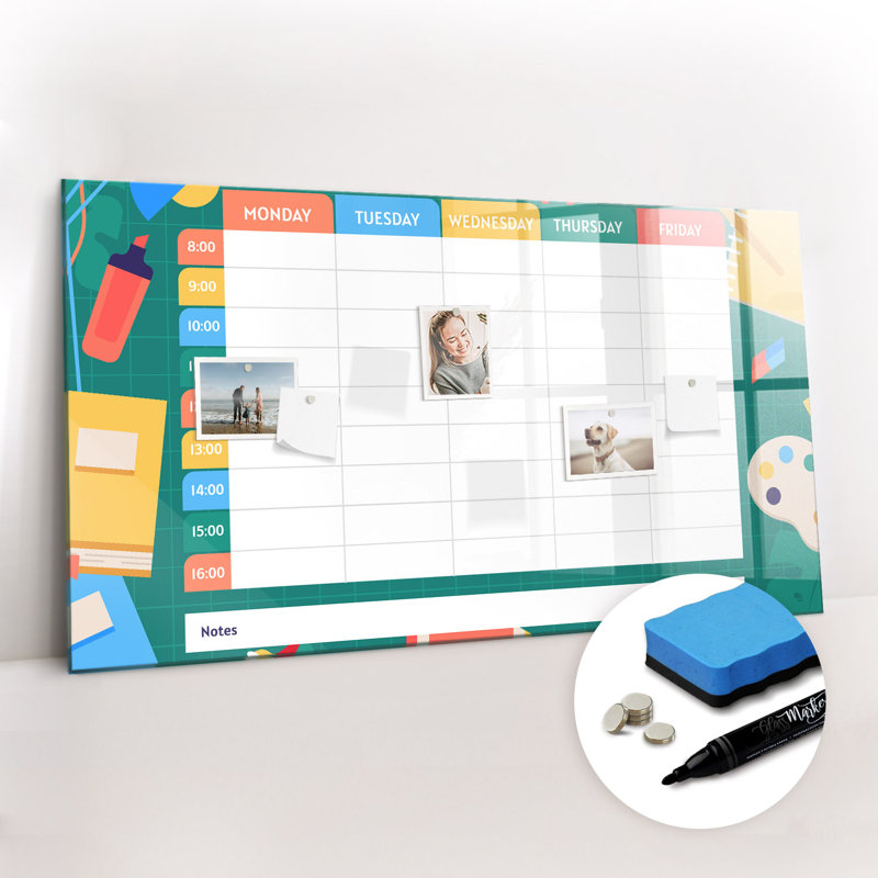 Magnetic Memo Board Whiteboard - 120 x 60 cm - With Marker and Magnets - Lesson plan