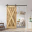 Porte de grange à panneaux et en bois avec quincaillerie d'installation-88137920-88137914-88137944