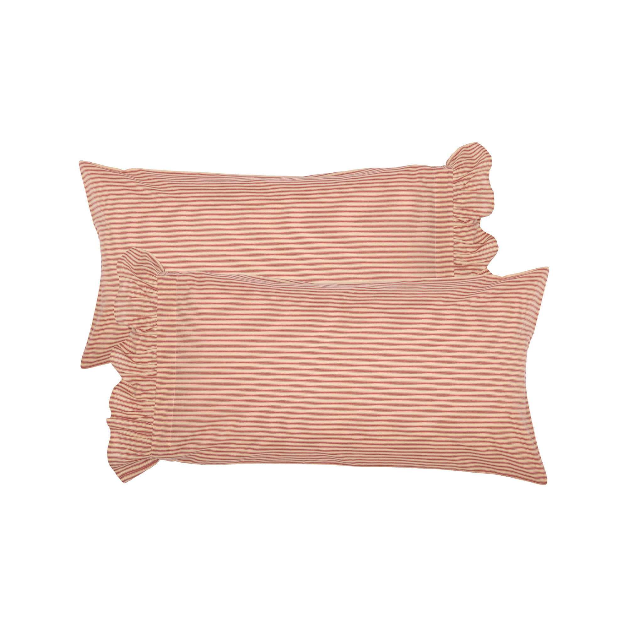 100% Cotton - Set of 2, King, Red