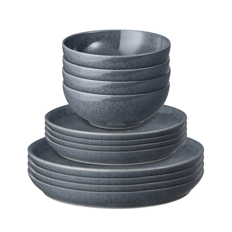 Ensemble de 12 pièces gris foncé moucheté