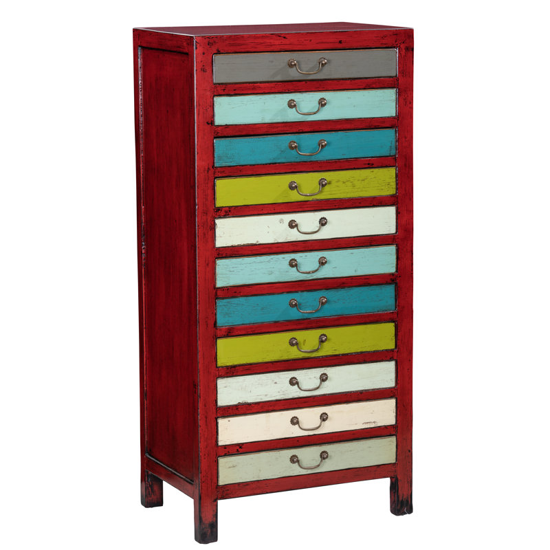 Mitchum 60 cm W 11 -Drawer Solid Wood Filing Cabinet