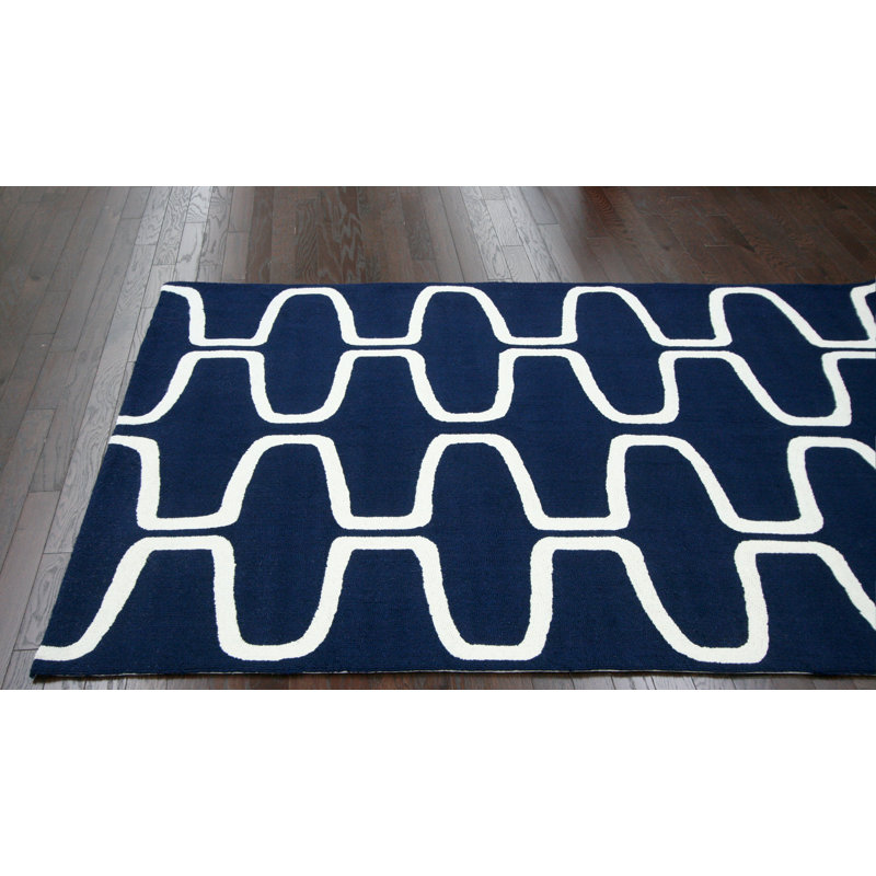 Tapis bleu marine Wolfenbarger, 5 pi x 8 pi