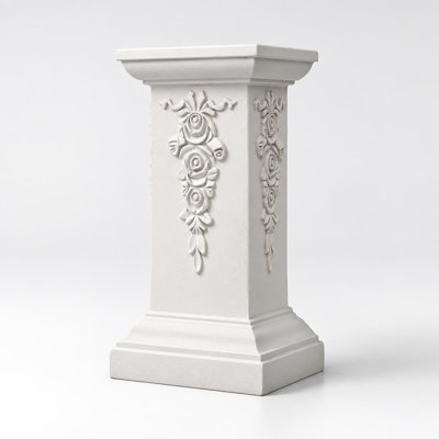 Support à plantes ornemental sur piédestal, hauteur 57 cm (22,44 pouces), table d'appoint décorative en forme de colonne pour l'intérieur et l'extérieur, présentoir multifonctionnel pour plantes, sculptures, bougies, etc., résistant aux intempéries, idéal pour le salon, l'entrée, le jardin ou la terrasse.