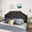 Tête de lit tapissier capitonnée de taille grand, tête de lit en bois massif avec pieds en métal durables, tête de lit grand à hauteur réglable avec garniture cloutée, tête de lit en tissu au design moderne capitonné-974223715