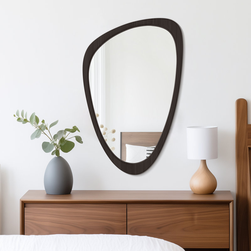 Miroir mural en bois asymétrique pour la décoration intérieure, 30,3 po x 19,5 po
