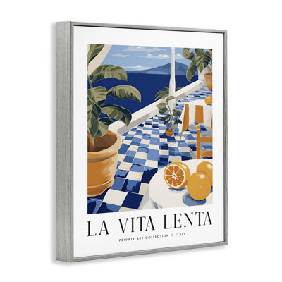 Classic Italian Summer Sea Framed Giclee Art, design by Lettered and Lined