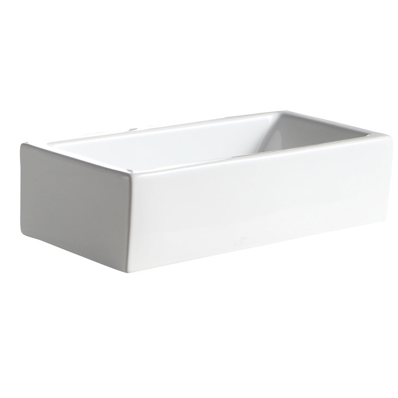 Lavabo de salle de bain rectangulaire en porcelaine vitrifiée Randolph