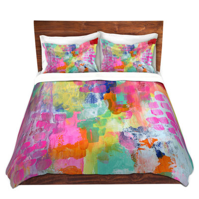Ensemble de housse de couette très grand DiaNoche en microfibre par Robin Mead - Verres de couleur rose