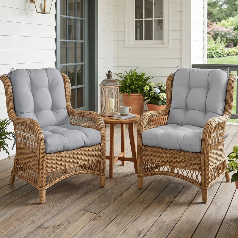 Indoor/Outdoor Seat/Back Cushion, Light Gray