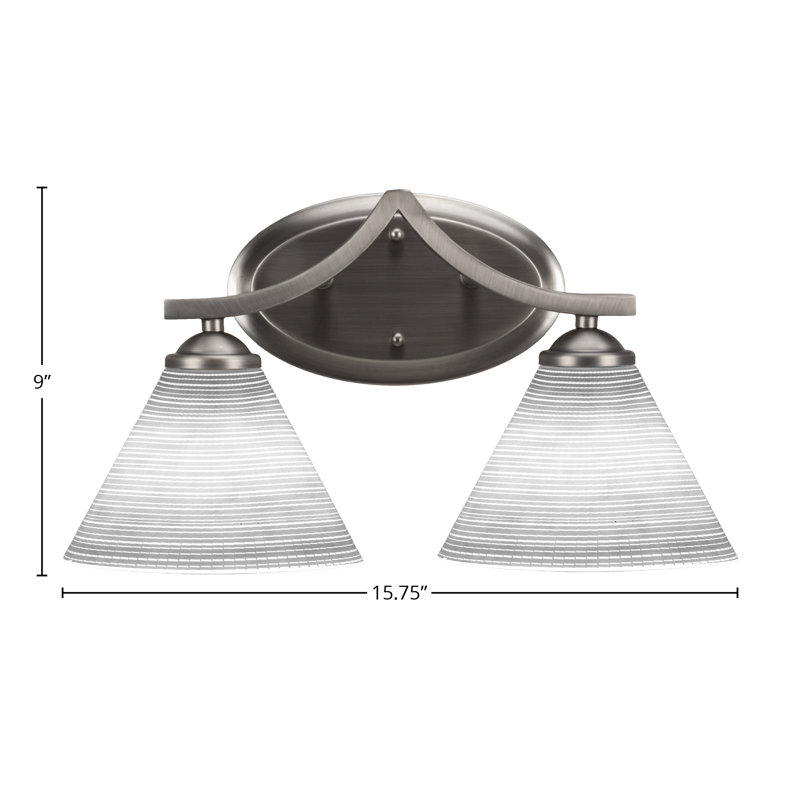 Zilo 2 Light Bath Bar, Graphite, White