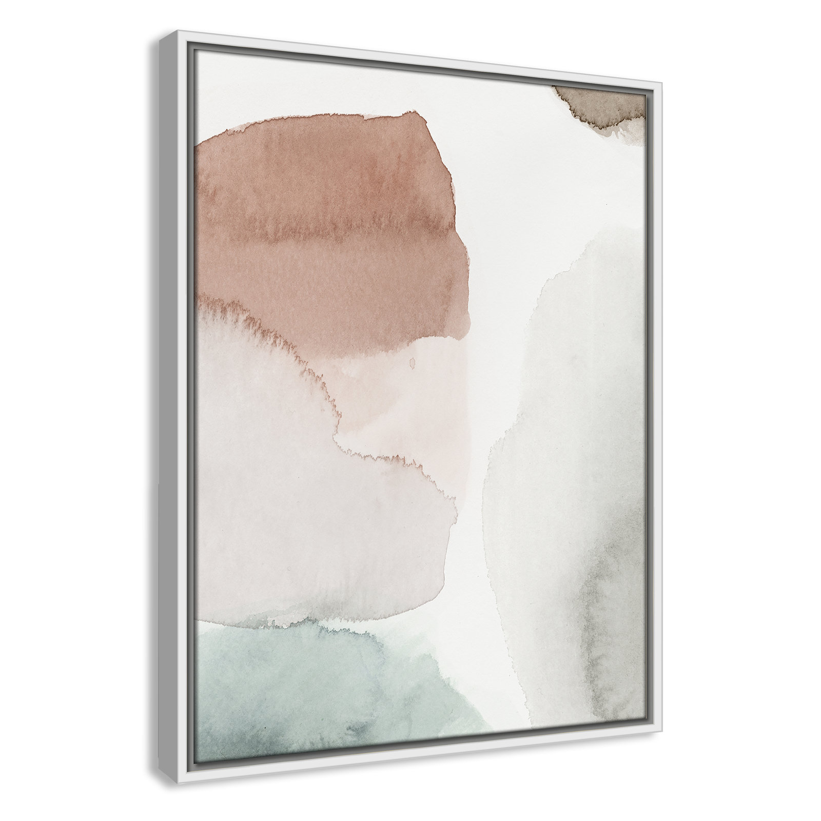 Weslyn "Hopeful II" Painting, White Framed, 25.5" H x 19.5" W x 2" D
