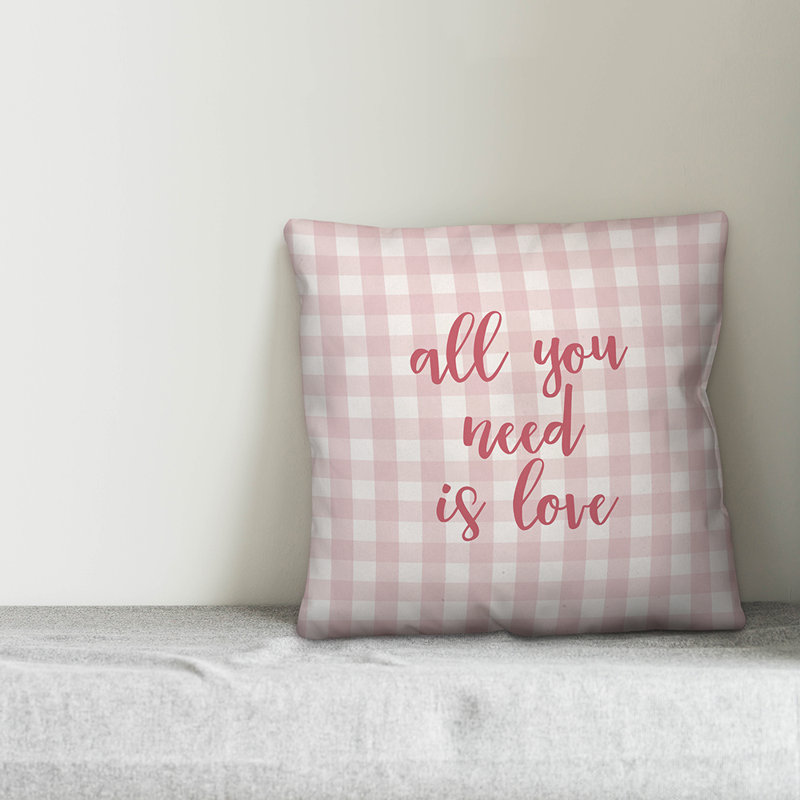  Coussin «All You Need is Love», Coussin décoratif, Rose