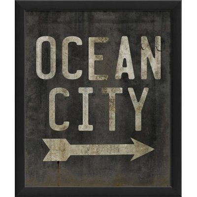 "Ocean City Beach", art textuel encadré