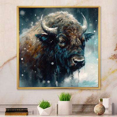 Bison Portrait In The Wild III - Buffalo Wall Art