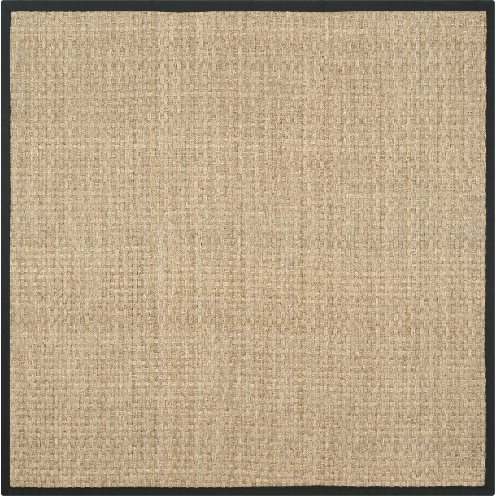 Natural Black Seagrass Rug, Square 10'