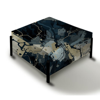 Urban Camouflage Blend - Abstract Large Square Ottoman
