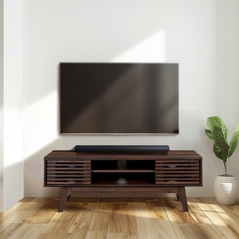 Emaline TV Stand for TVs up to 43", Walnut Brown