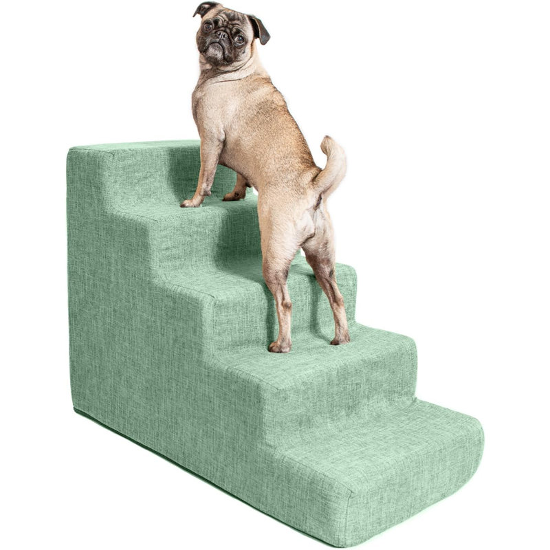 Escalier pour animal 5 marches Emreigh, H 22,5 po x l 16 po x P 30 po, Bleu sarcelle