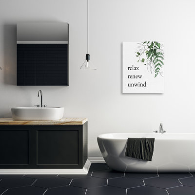 «Relax Renew Unwind» avec toile feuillage