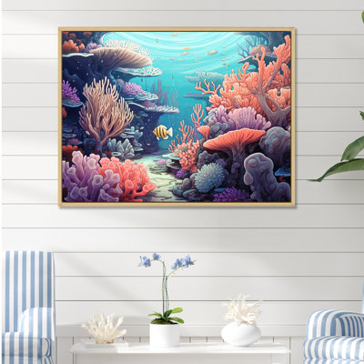 Kawaii Clownfish, corail, impression sur toile