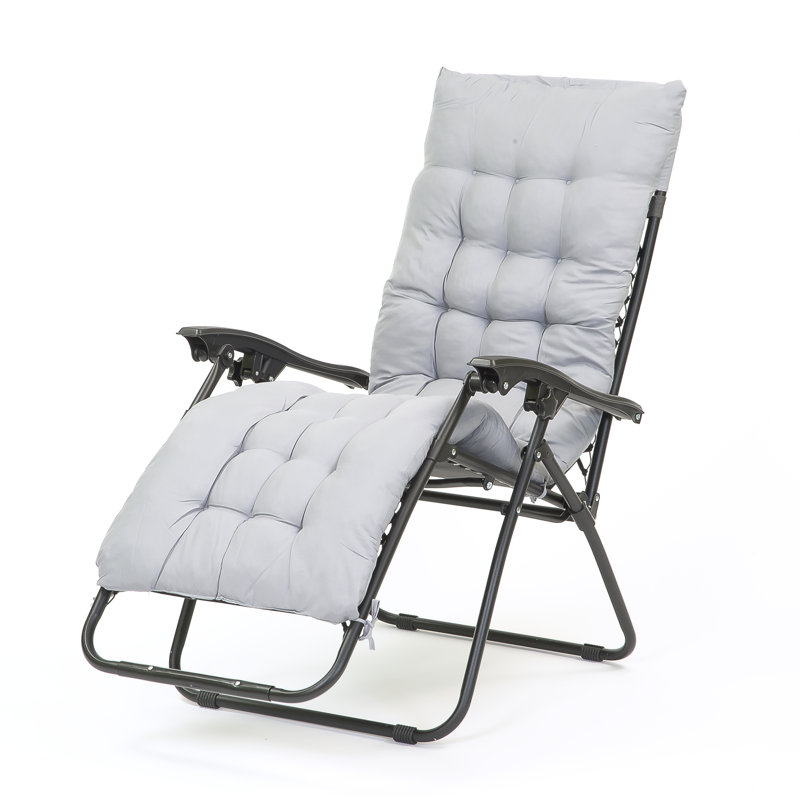 Cardali 112cm Long Reclining Zero Gravity with Cushions, Charcoal