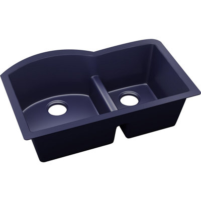 Évier de cuisine à double cuve encastrable L 33 po x L 22 po quartz luxe