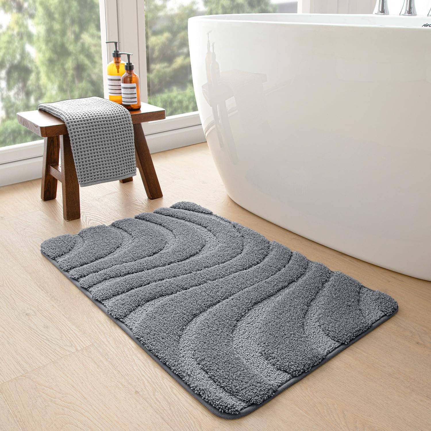 Gagetown Bath Rug, 20" W x 32" L, Dark Gray