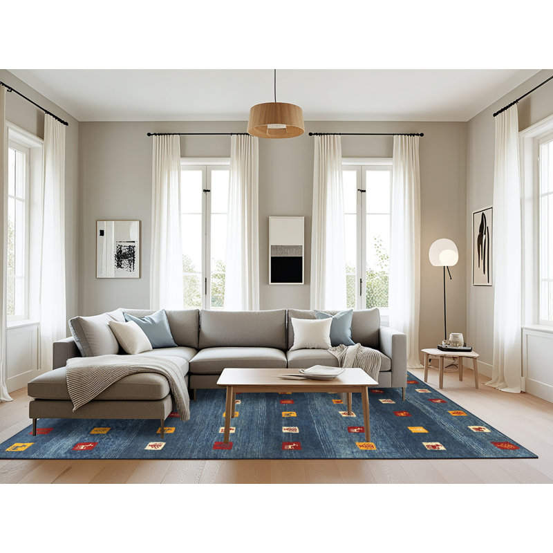 Tapis abstrait bleu, Rectangle 8 pi x 12 pi