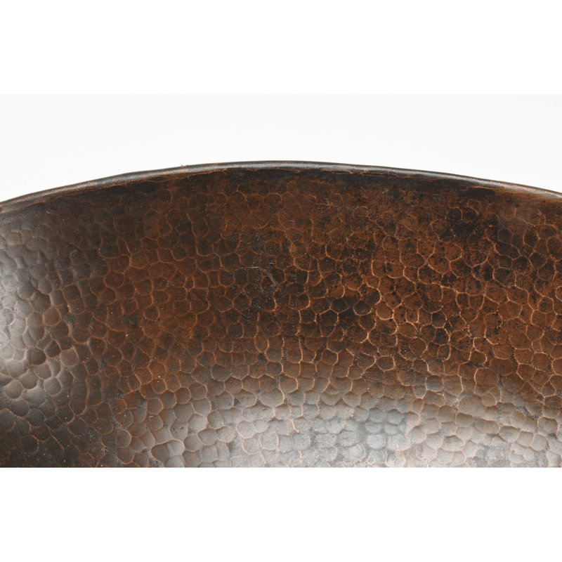17" Oval Wired Rim Vessel Hammered Sink, Oil Rubbed Bronze