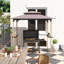 Gazebo de terrasse avec barbecue à deux niveaux, 2,4 m x 1,5 m