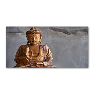 Wooden Buddha - Wrapped Canvas Print