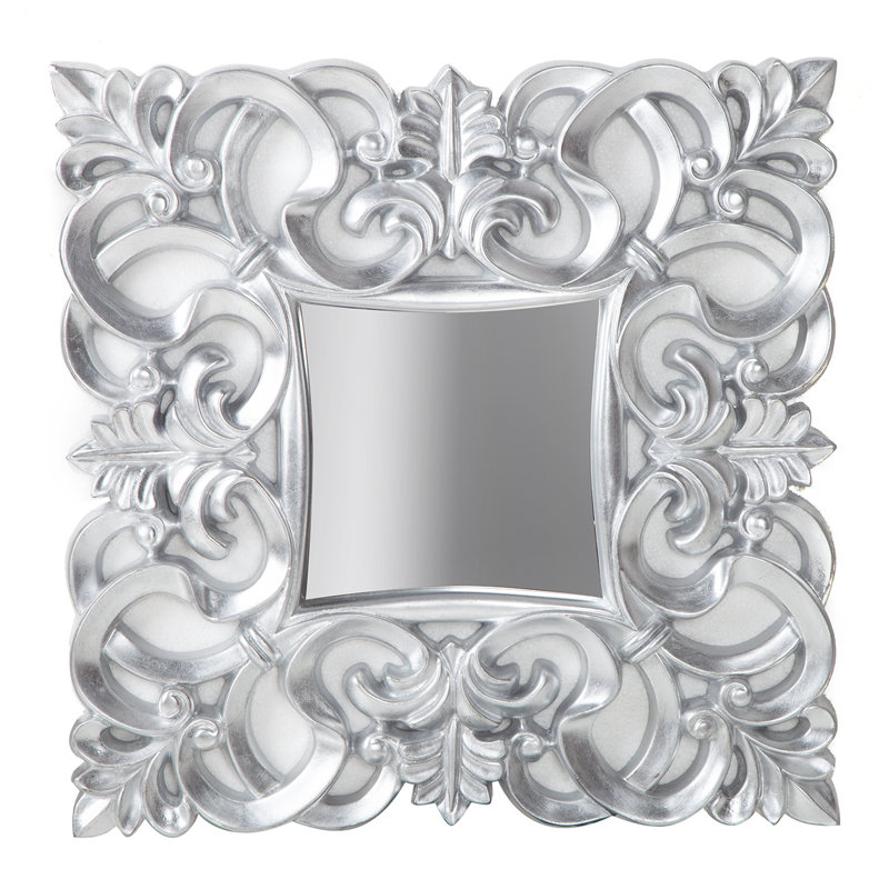 Cordeiro Novelty Plastic Framed Wall Mounted Accent Mirror, Silver