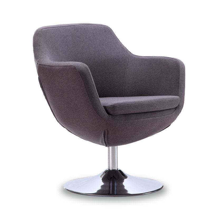 Fauteuil pivotant de 26,8 po Climax, Sergé de coton gris
