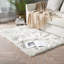 Tapis blanc à poils longs en fausse peau de mouton lavable-898789673