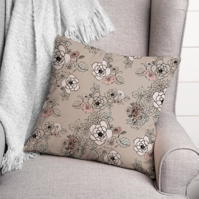 Floral Reversible Throw Pillow