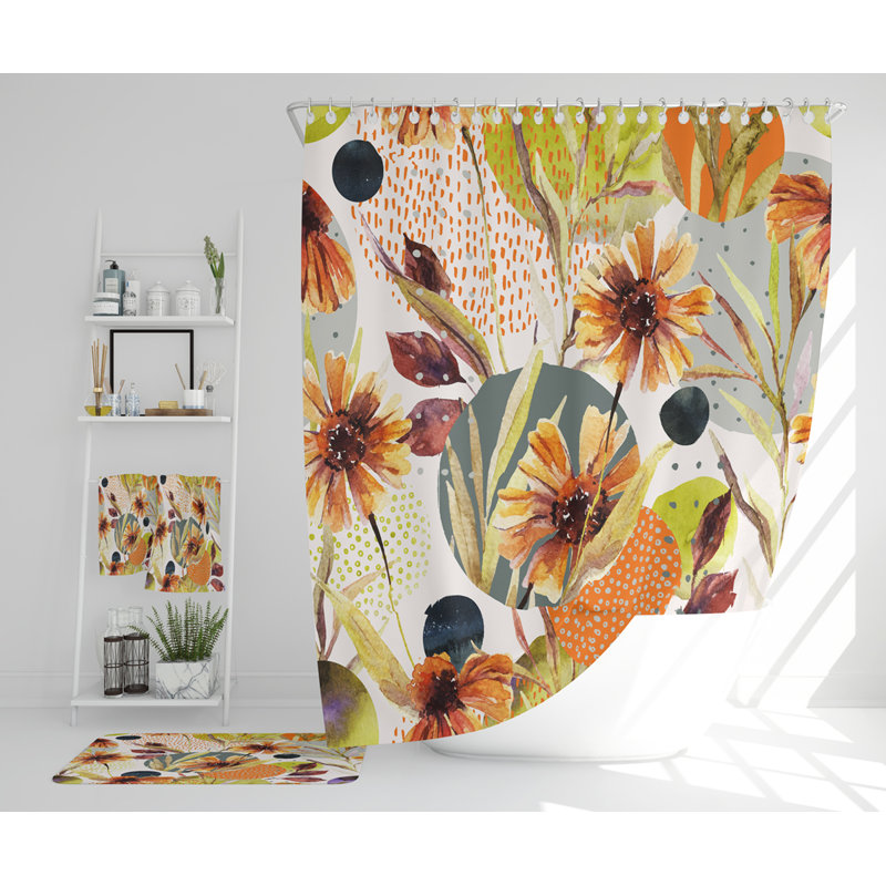 Nelima Polyester Shower Curtain Set